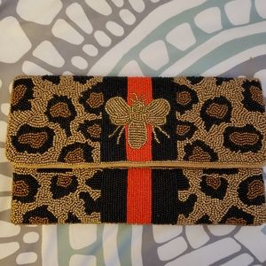 Beaded Bee Clutch NWT